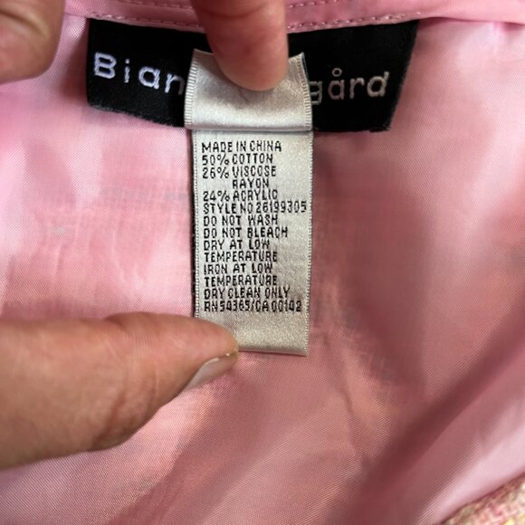 Y2K pink tweed skirt suit Set - Picture 9 of 10